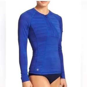 Women's ATHLETA Pacifica top long sleeved rash guard royal blue